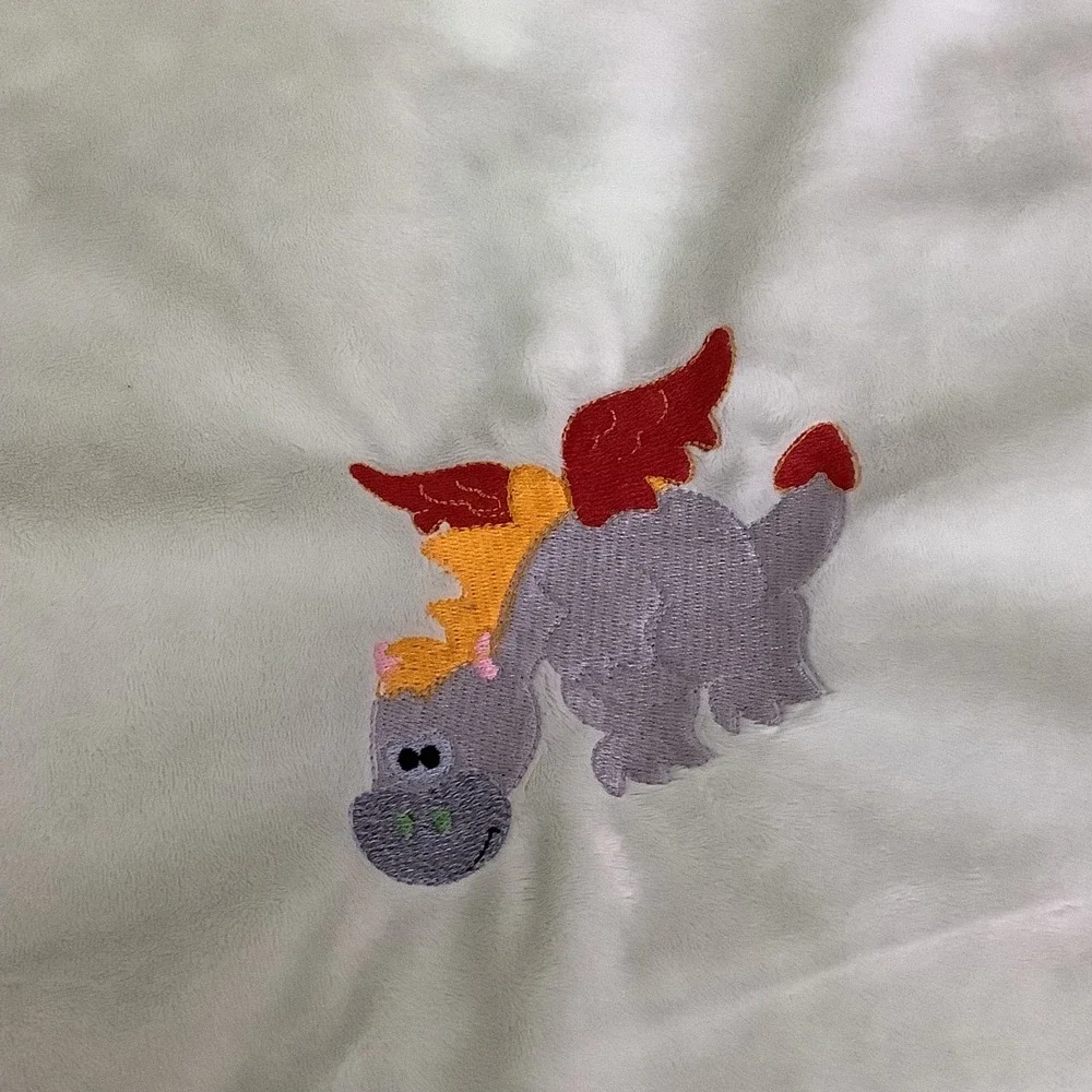Carter's Dragon Baby Blanket Satin Trim‎ Plush Security Green Lovey Retired